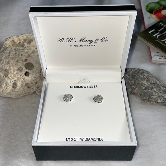 R.H. Macy & Co Jewelry - R.H. Macy & Co Sterling Silver and Diamond Stud Earrings